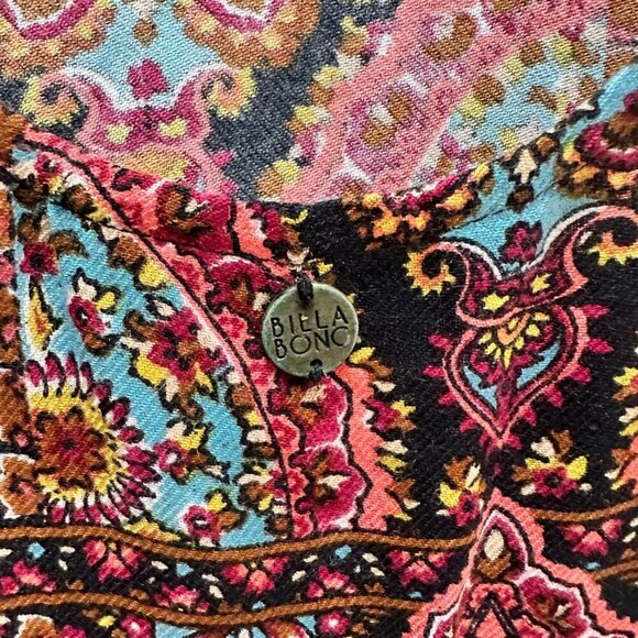 Billabong Gypsy Sol Dress Multiprint Boho Hippie 70's Edgy Size M - Picture 7 of 12